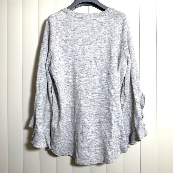 Ella Moss gray bell ruffle sleeve pullover top - Picture 6 of 6
